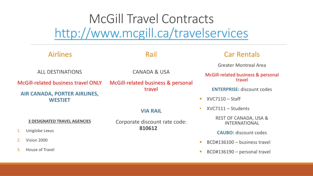 mcgill travel contracts http www mcgill