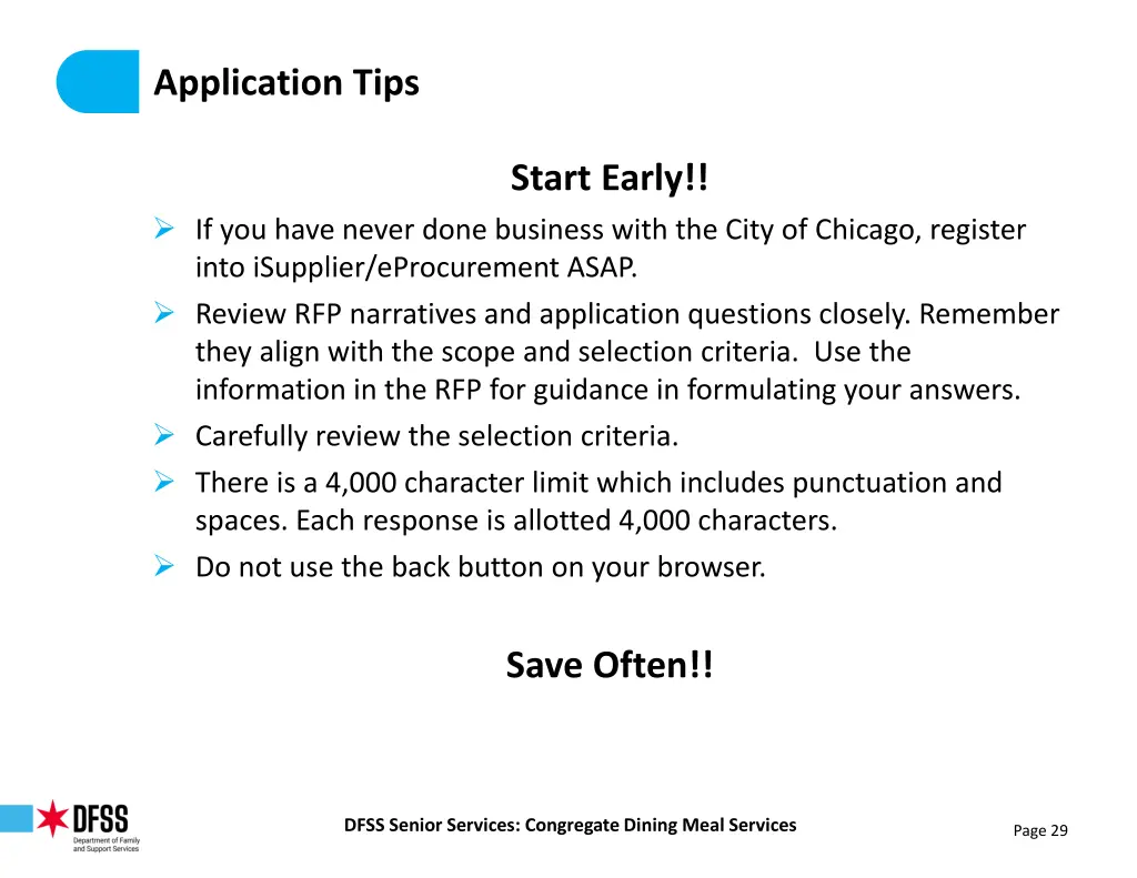 application tips