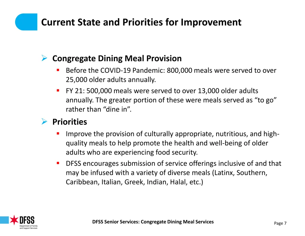 current state and priorities for improvement