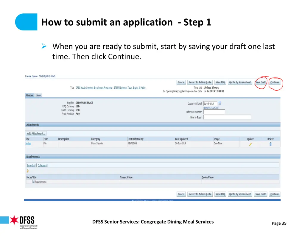 how to submit an application step 1