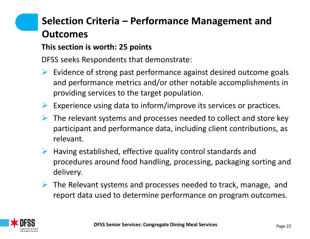 selection criteria performance management