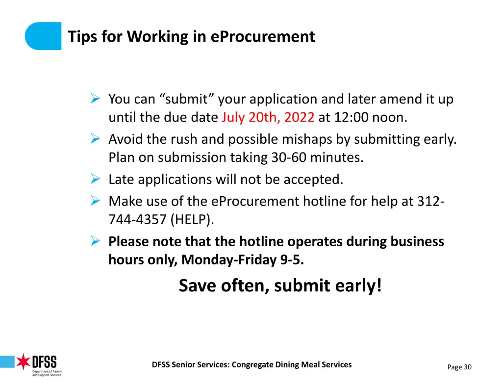 tips for working in eprocurement