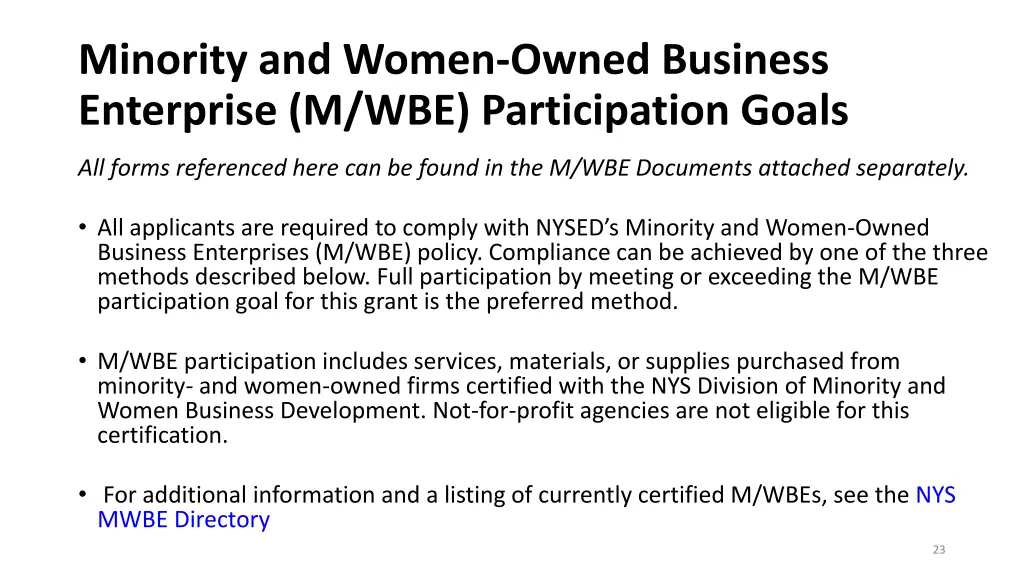 minority and women owned business enterprise