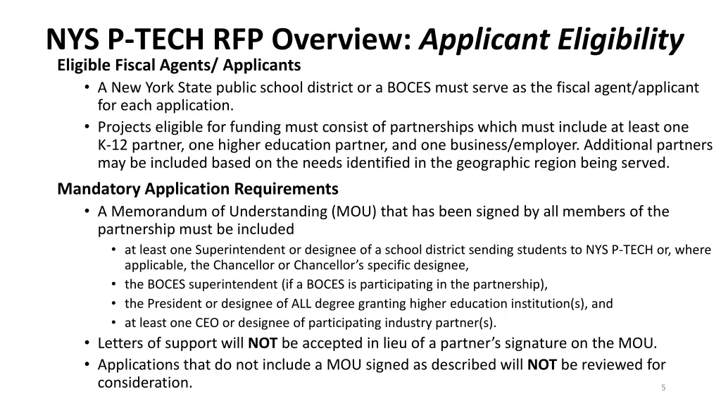 nys p tech rfp overview applicant eligibility