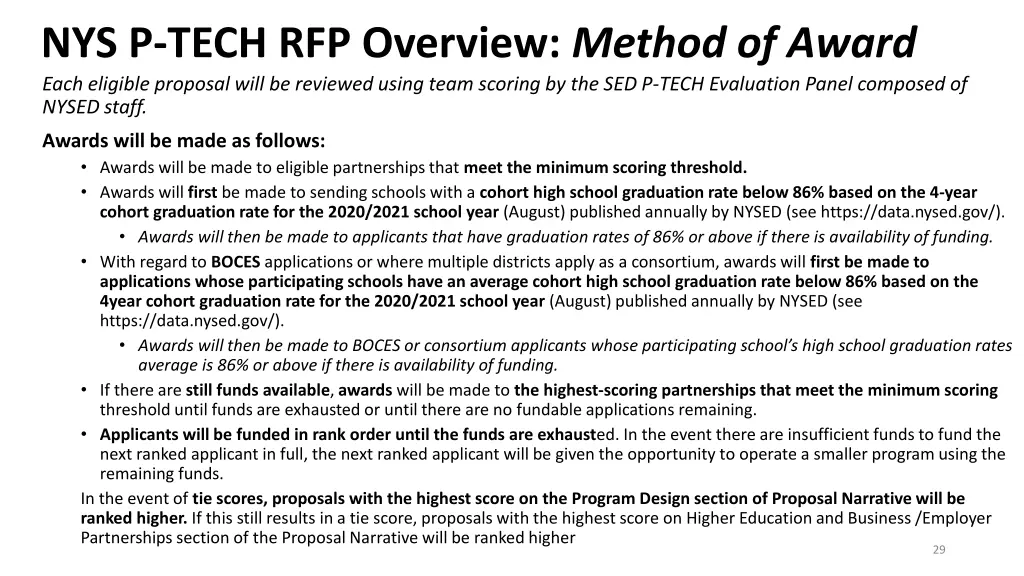 nys p tech rfp overview method of award each