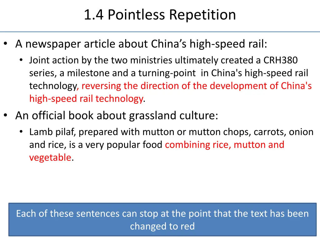 1 4 pointless repetition