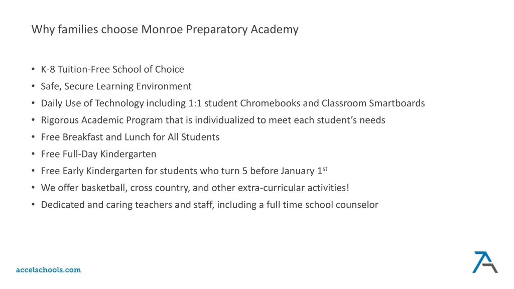 why families choose monroe preparatory academy