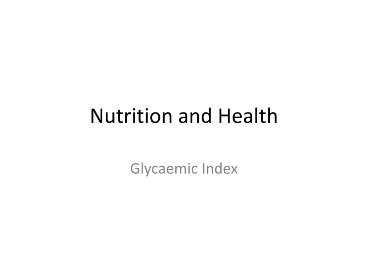 nutrition and health