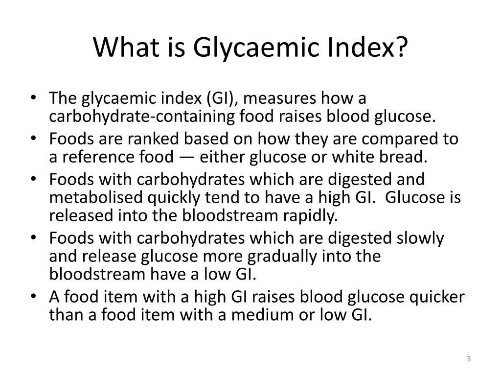 what is glycaemic index