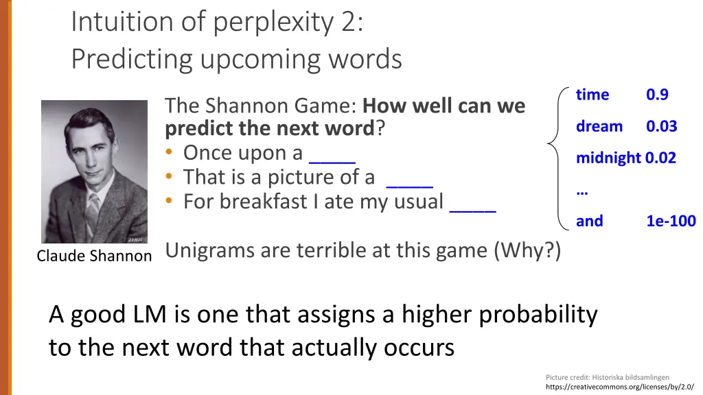 intuition of perplexity 2 predicting upcoming