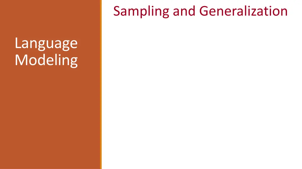 sampling and generalization