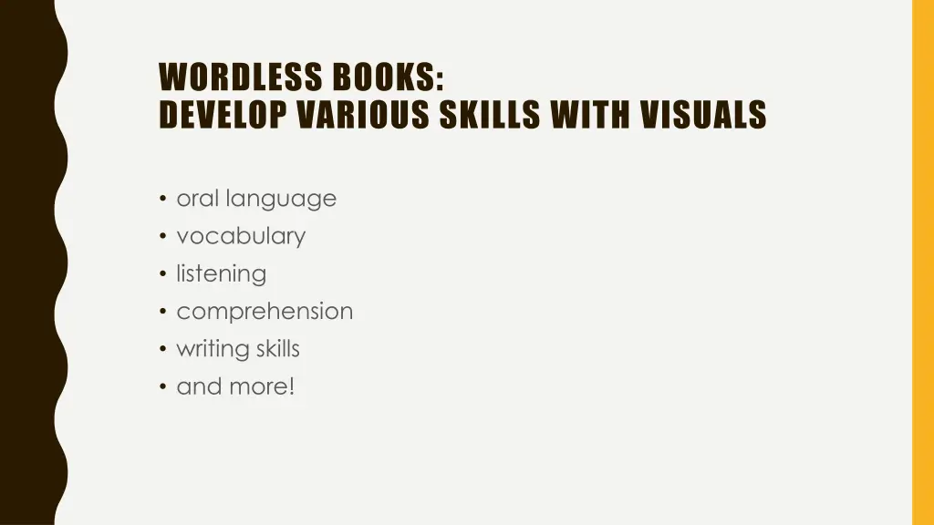 wordless books develop various skills with visuals