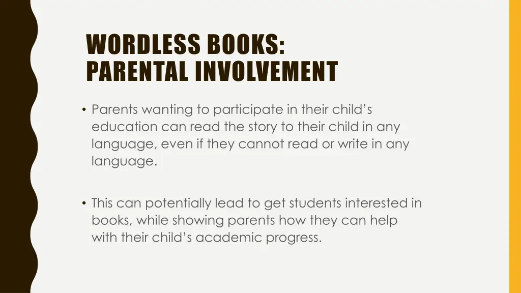 wordless books parental involvement