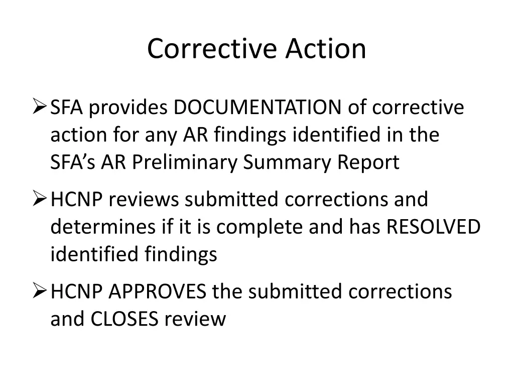 corrective action