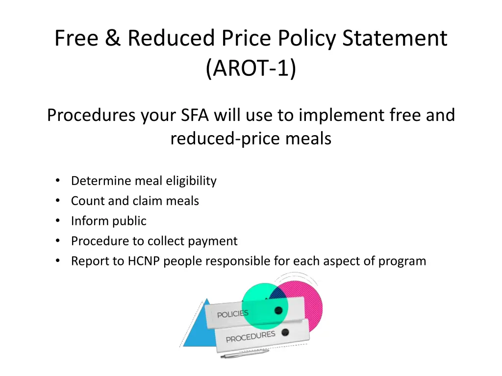 free reduced price policy statement arot 1