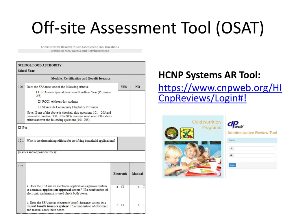 off site assessment tool osat 1