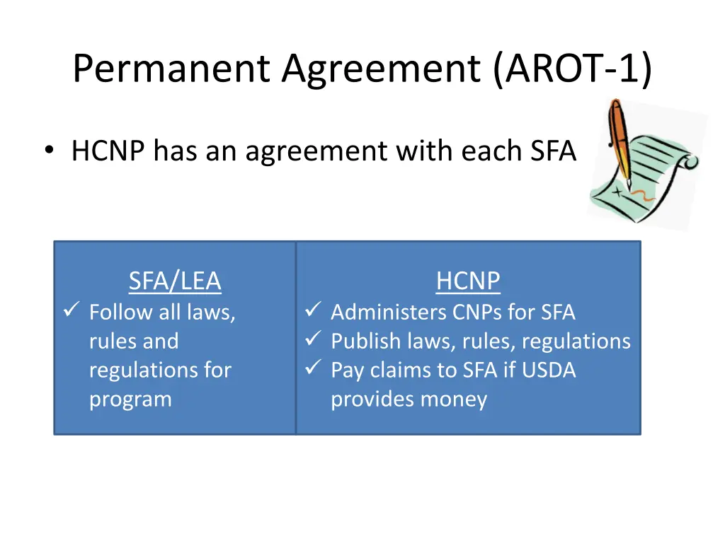 permanent agreement arot 1