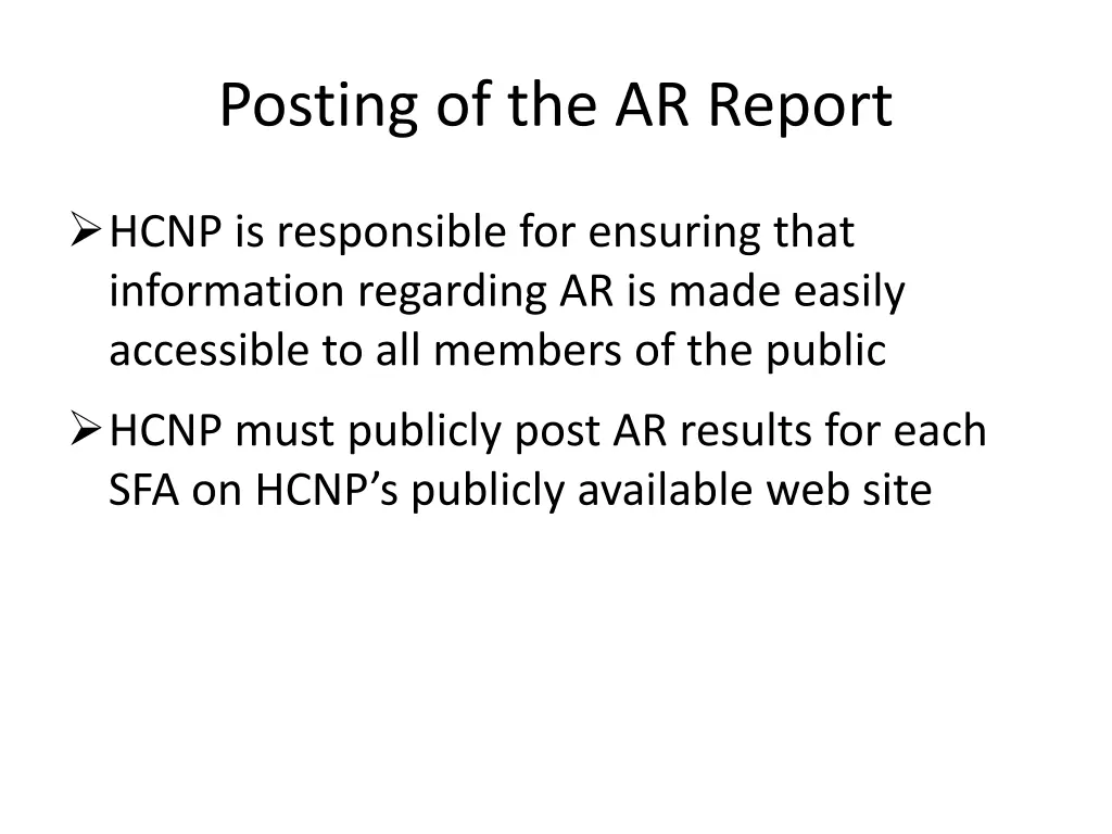 posting of the ar report