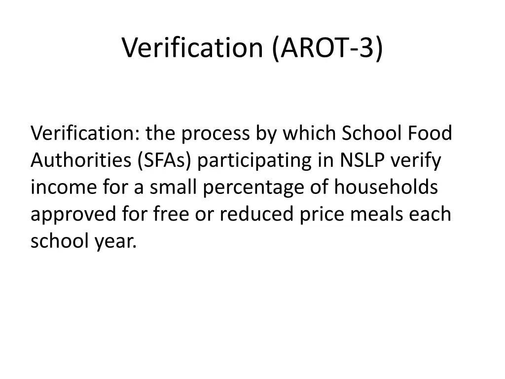 verification arot 3