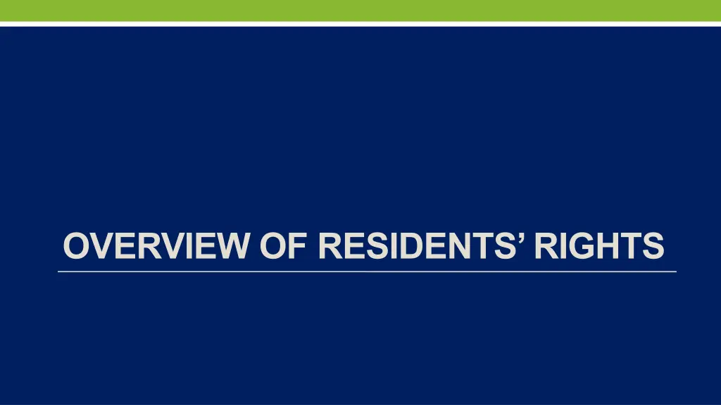 overview of residents rights