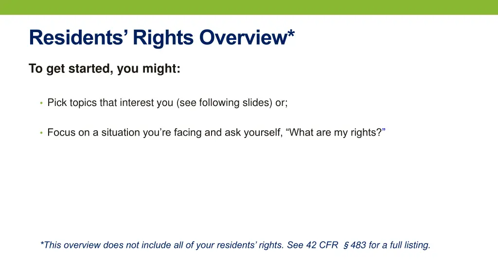 residents rights overview