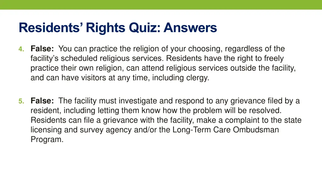 residents rights quiz answers 1