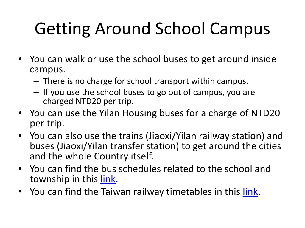 getting around school campus