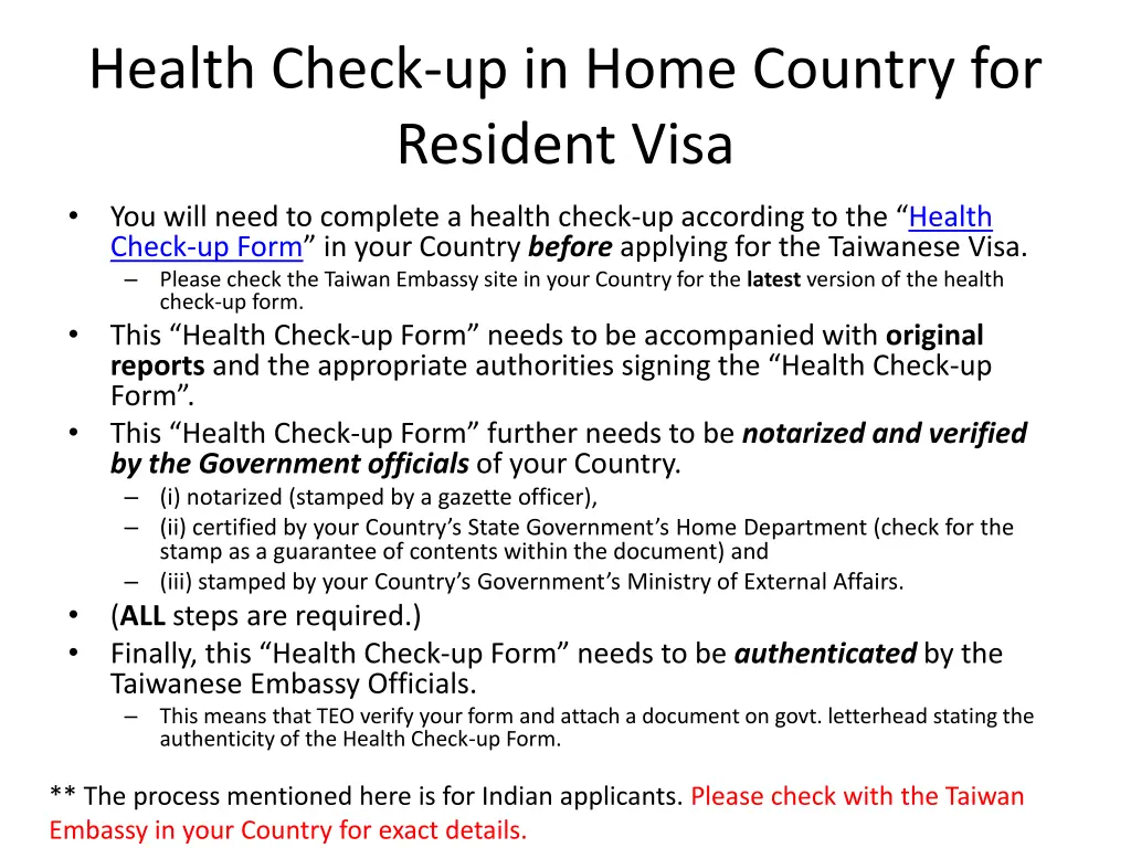 health check up in home country for resident visa