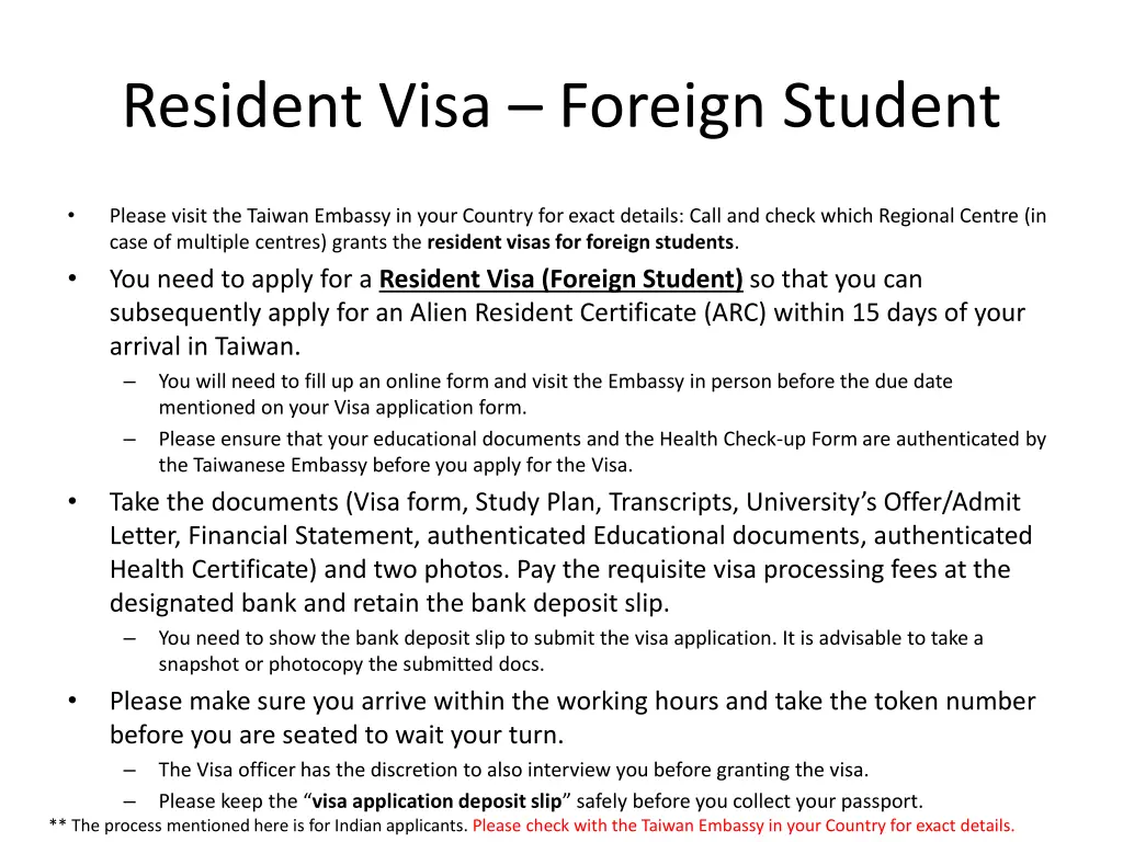 resident visa foreign student