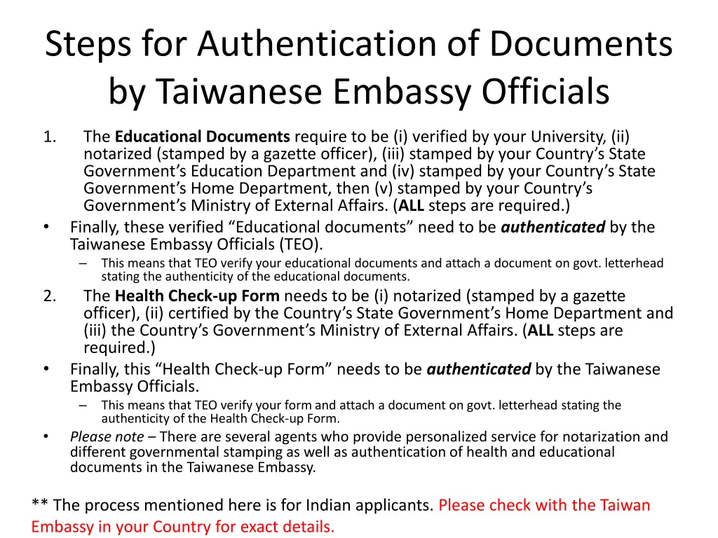 steps for authentication of documents