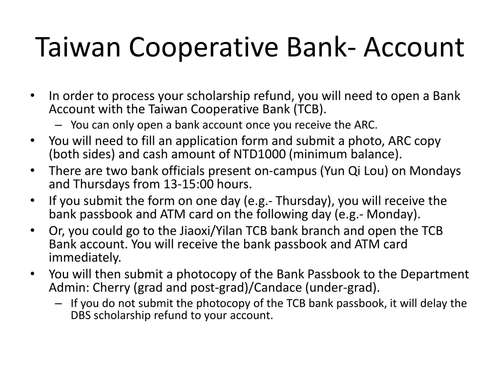 taiwan cooperative bank account