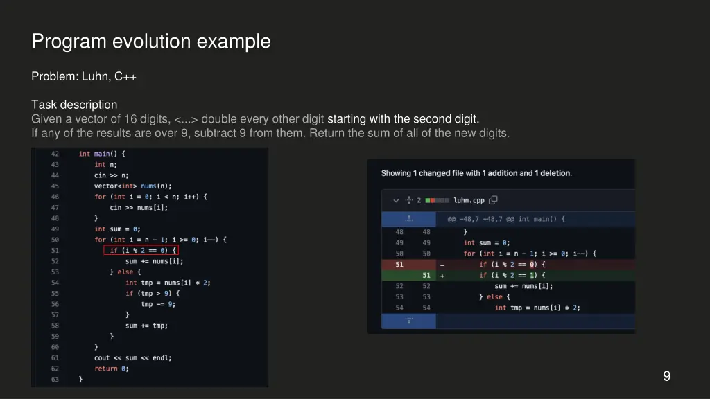 program evolution example 1