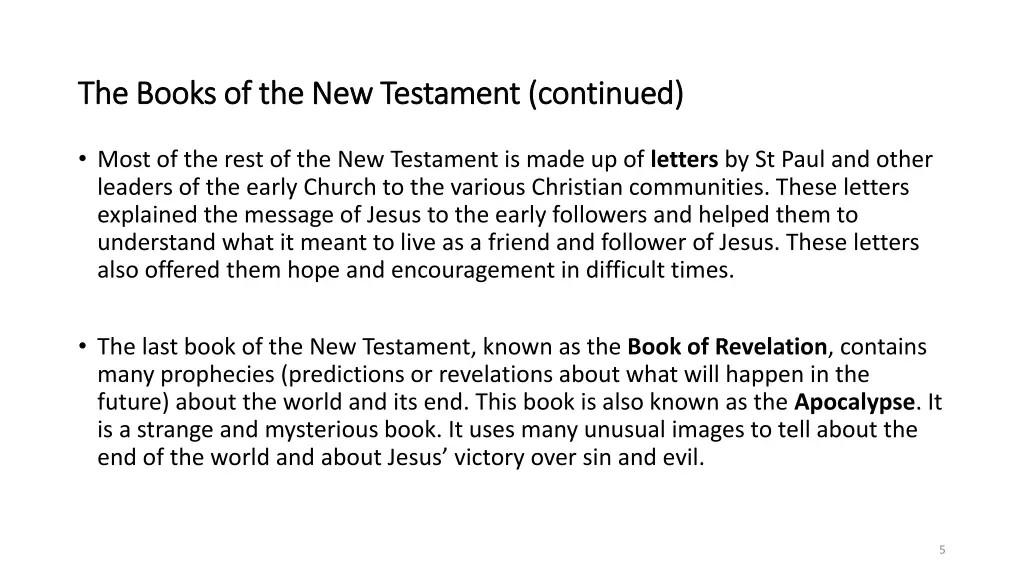 the books of the new testament continued