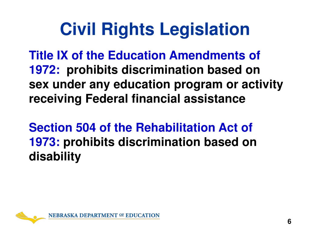 civil rights legislation 1