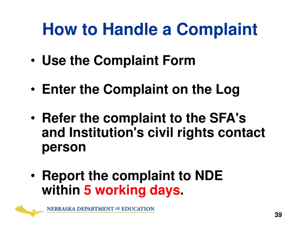 how to handle a complaint