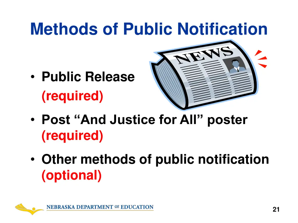 methods of public notification