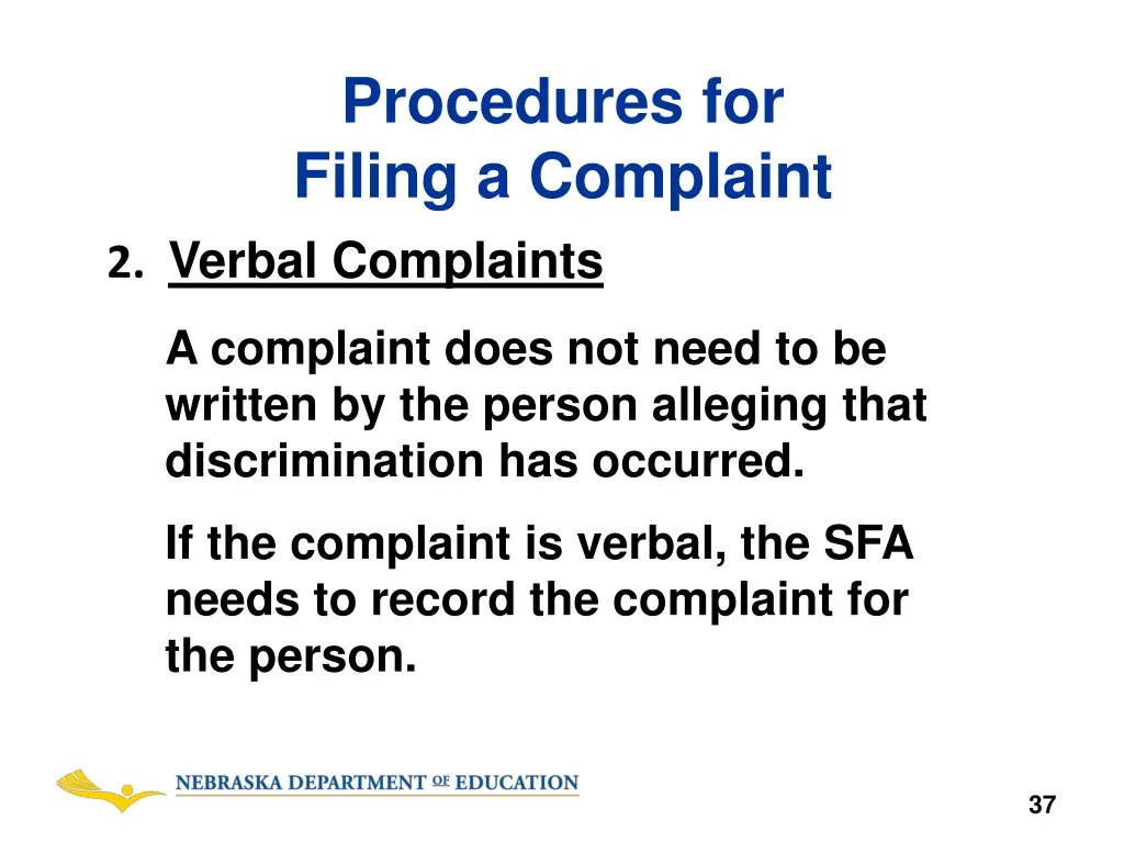 procedures for filing a complaint 1