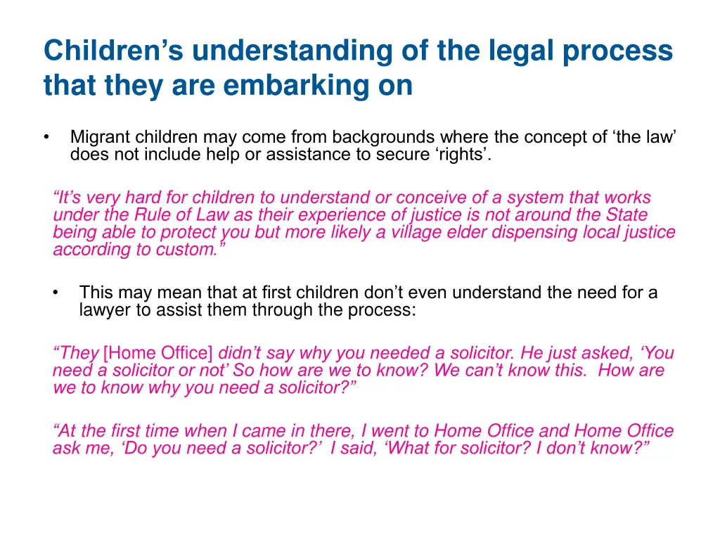 children s understanding of the legal process