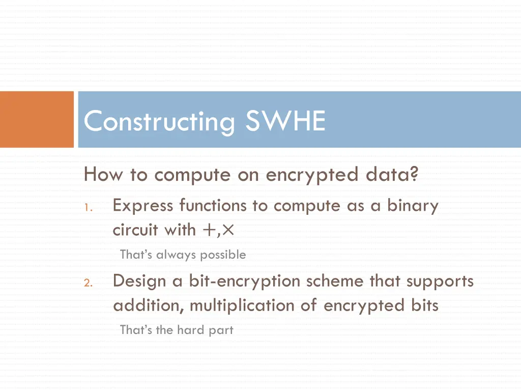 constructing swhe