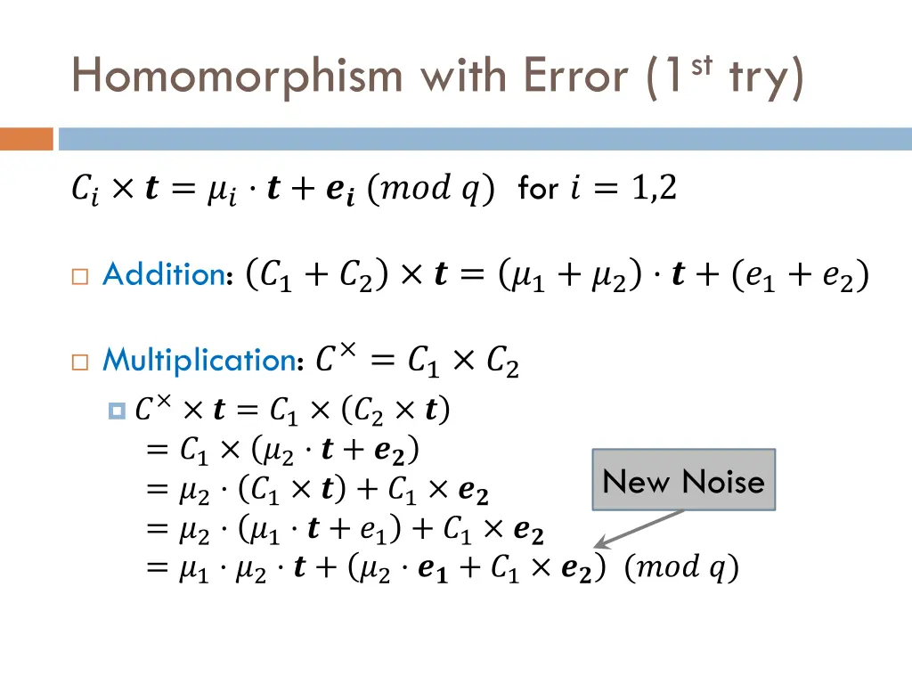 homomorphism with error 1 st try