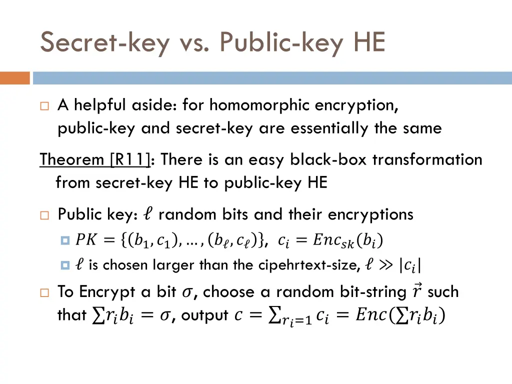 secret key vs public key he