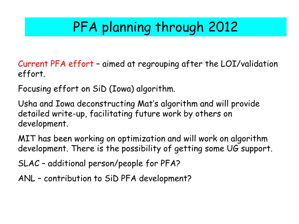 pfa planning through 2012 1