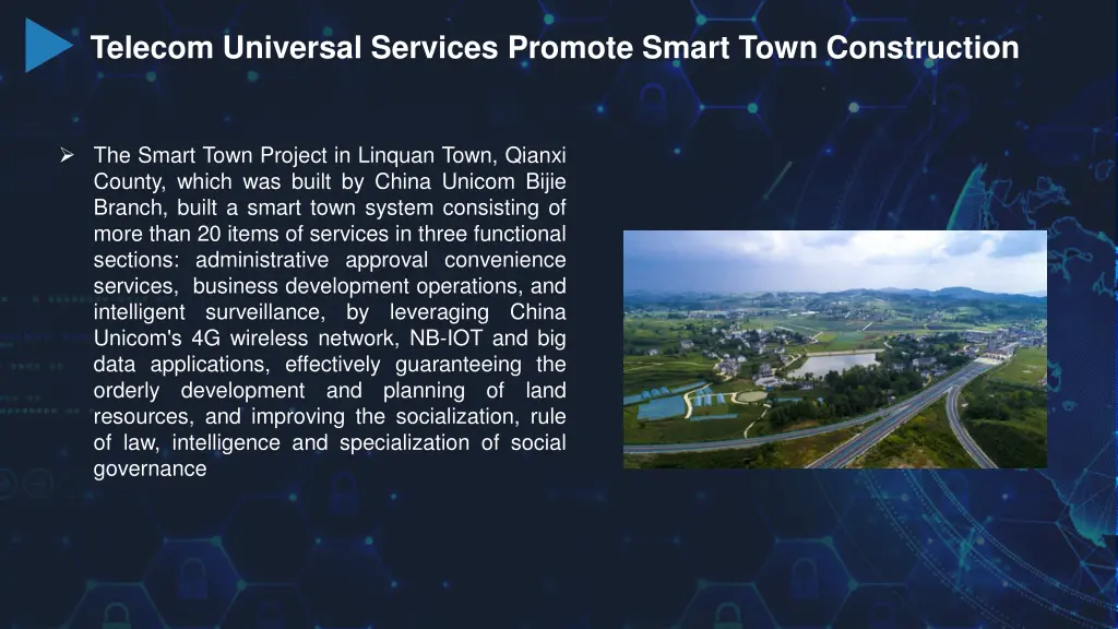 telecom universal services promote smart town