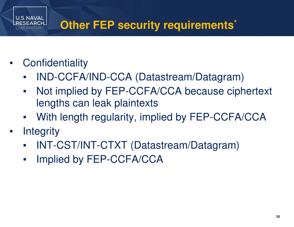 other fep security requirements