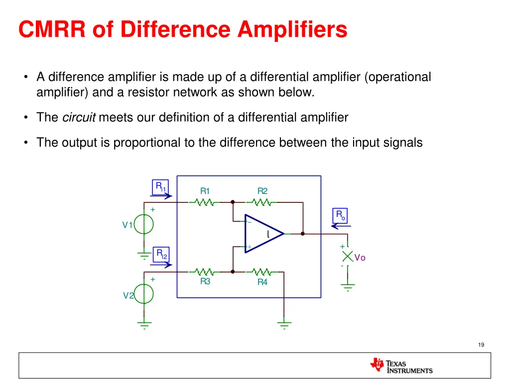 cmrr of difference amplifiers