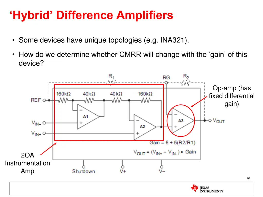 hybrid difference amplifiers