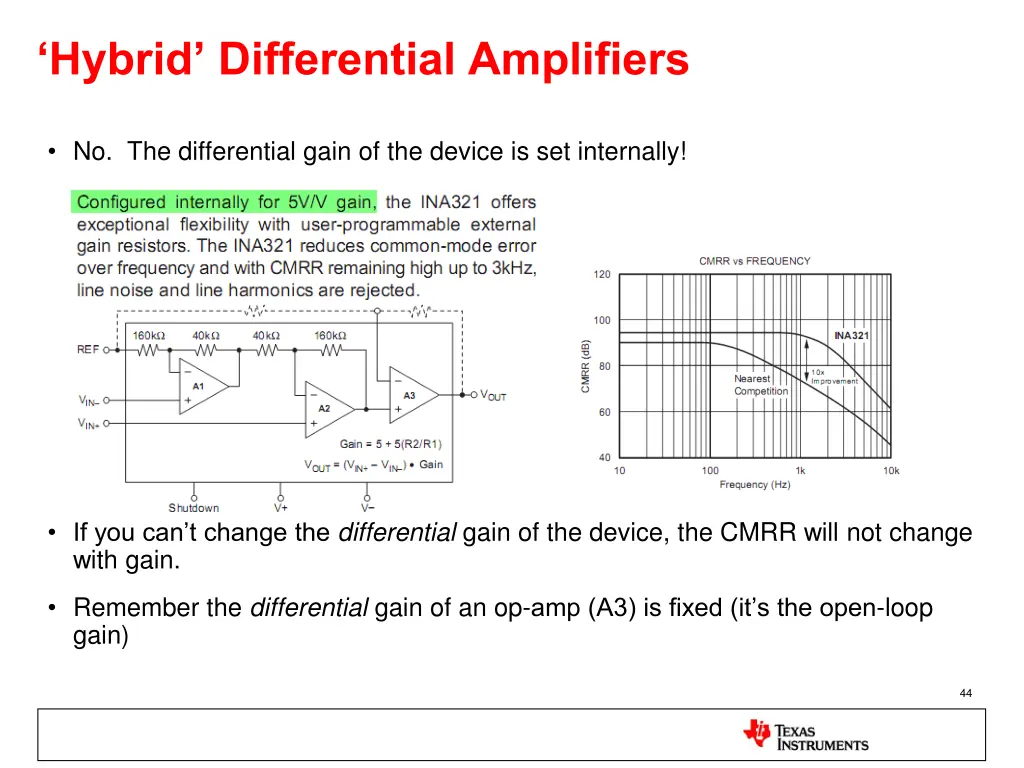 hybrid differential amplifiers