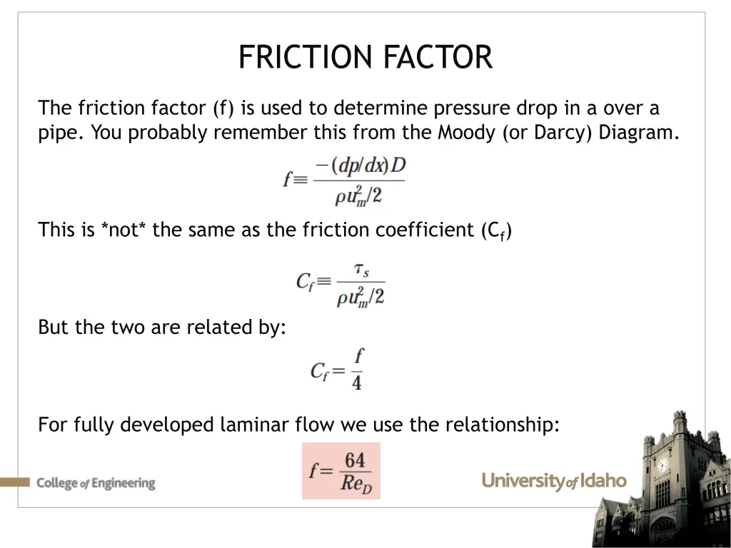 friction factor