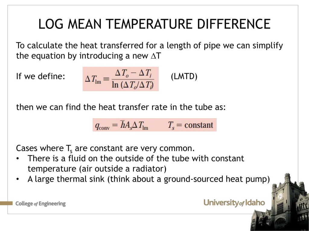 log mean temperature difference