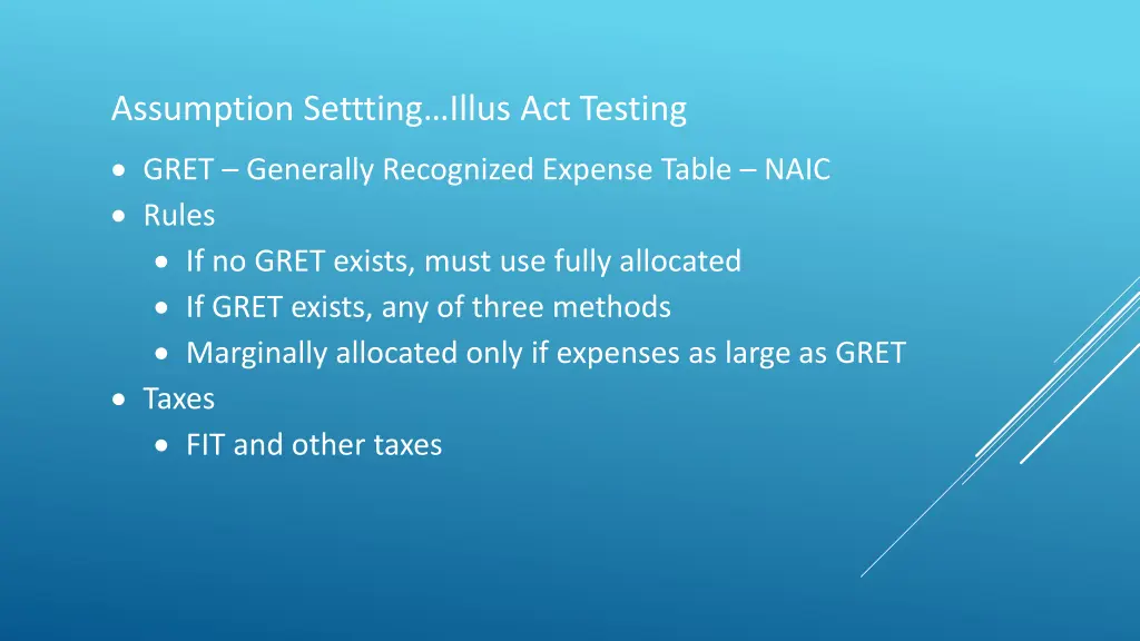 assumption settting illus act testing gret